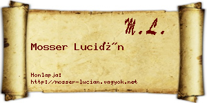 Mosser Lucián névjegykártya